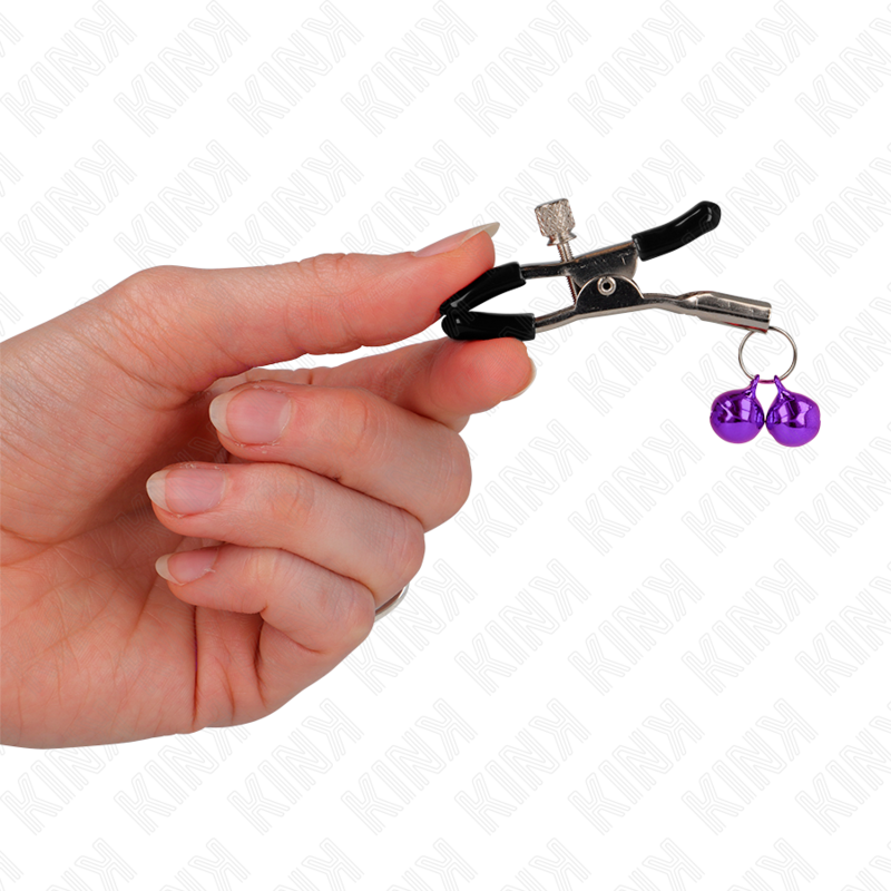 KINK - Dubbelklocka Nipple Clamp Lila 6 cm