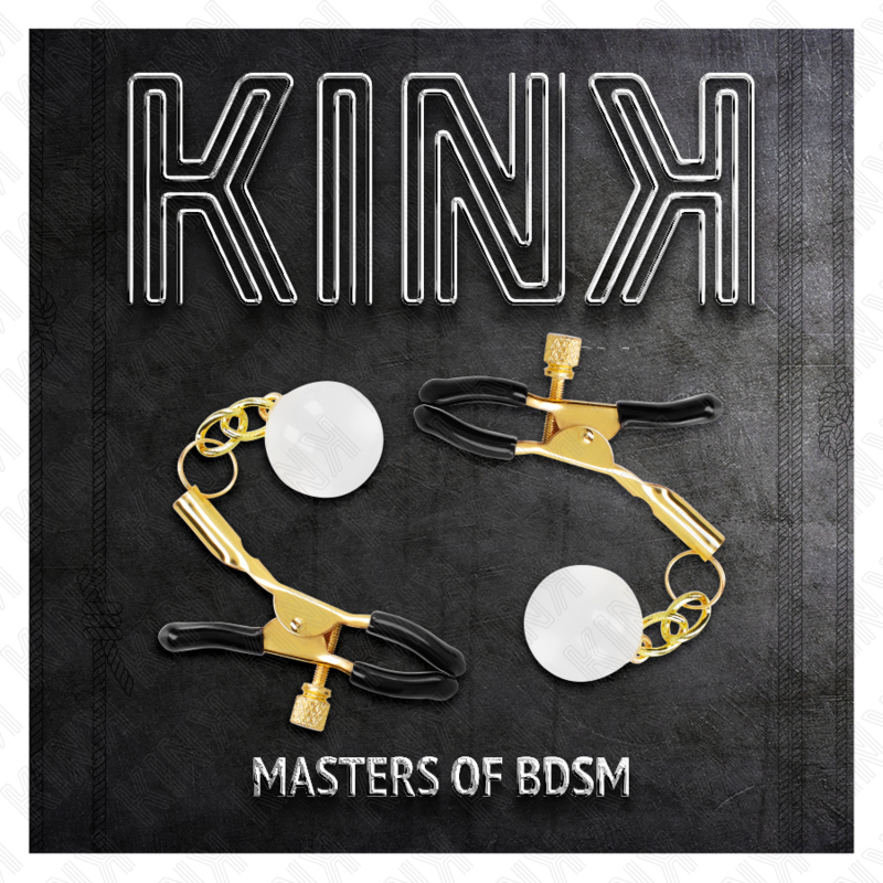KINK glaskulor nipple clamps i guld 6 cm