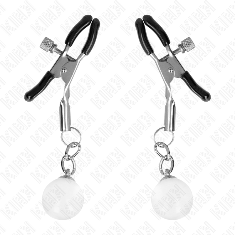 KINK - Glaskulor Nipple Clamps Silver 6 cm