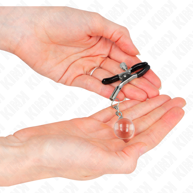 KINK - Glaskulor Nipple Clamps Silver 6 cm