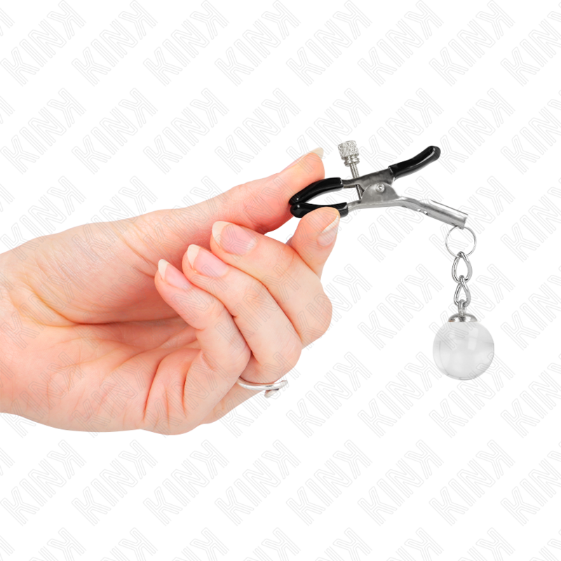 KINK - Glaskulor Nipple Clamps Silver 6 cm