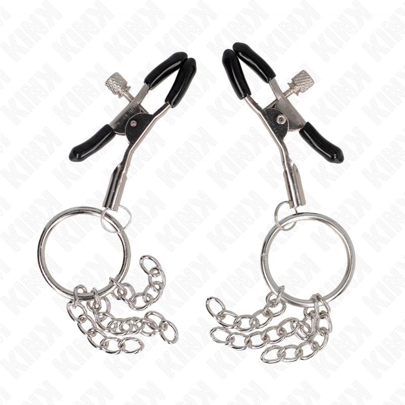 KINK - O RING NIPPLE CLAMP OCH LITEN KEDJA SILVER 6 CM