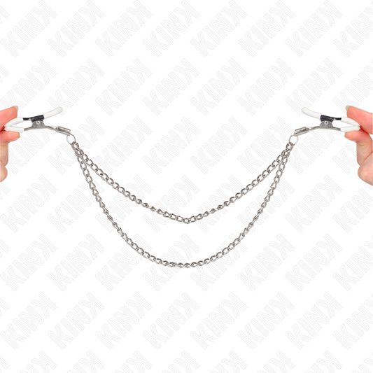 KINK - NIPPLE CLAMPS MED 2 TUNNA KEDJOR SILVER 20/23 CM