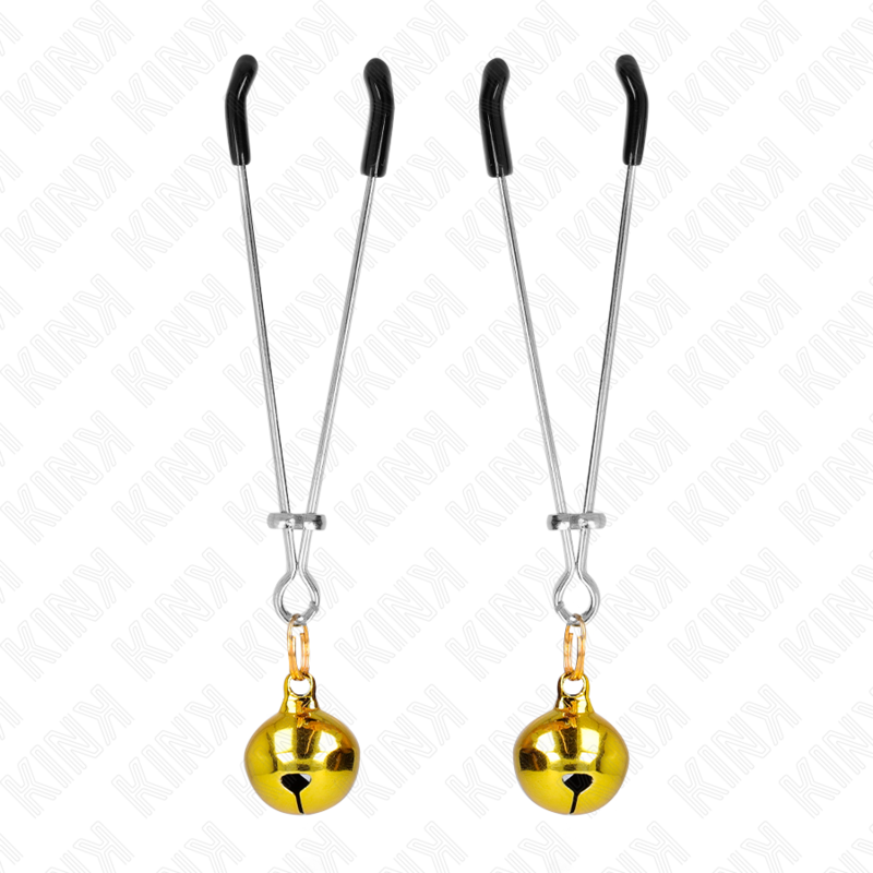 KINK - TUNN KLOCKA NIPPLE CLAMPS GULD 7 CM