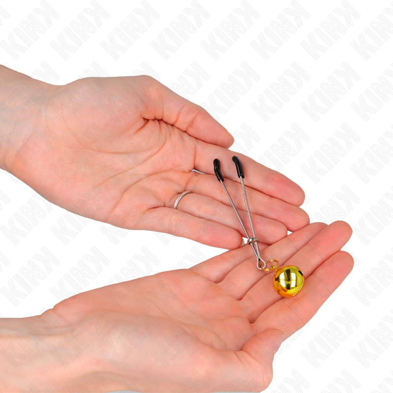 KINK - TUNN KLOCKA NIPPLE CLAMPS GULD 7 CM
