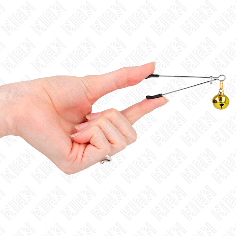 KINK - TUNN KLOCKA NIPPLE CLAMPS GULD 7 CM