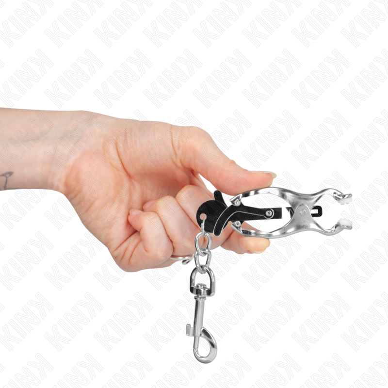 KINK - Japanska Klover Nipple Clamps med Krokar Silver