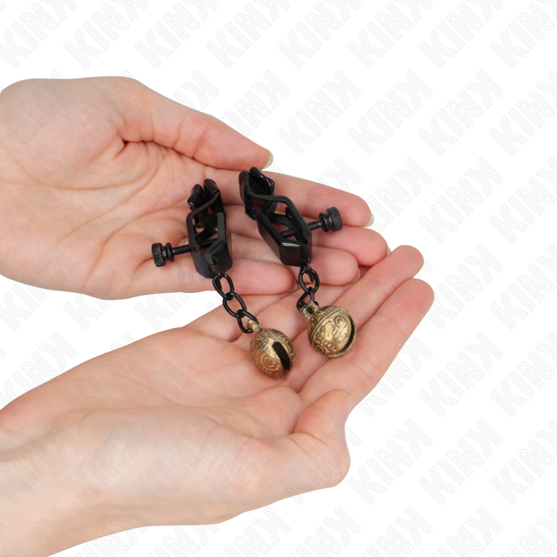 KINK Bell Jaw Style Nipple Clamps Svart 7 cm