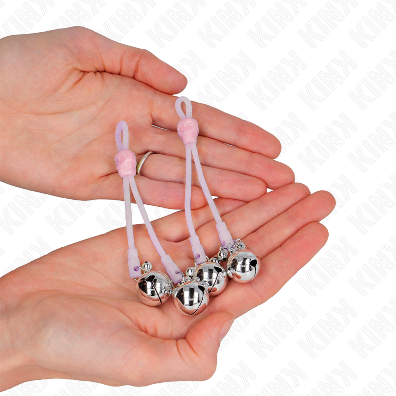 KINK - LUMINOUS SKULL NIPPLE CLAMPS MED RINGKLOCKOR JUSTERBARA PINK / SILVER
