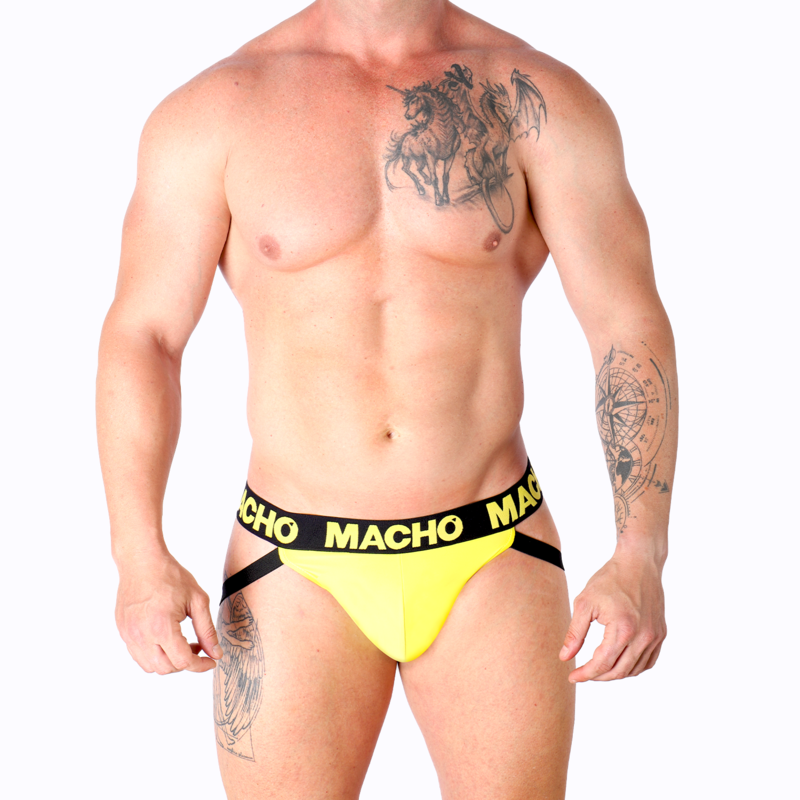 Macho MX25A Jockstrap i gul lycra för män