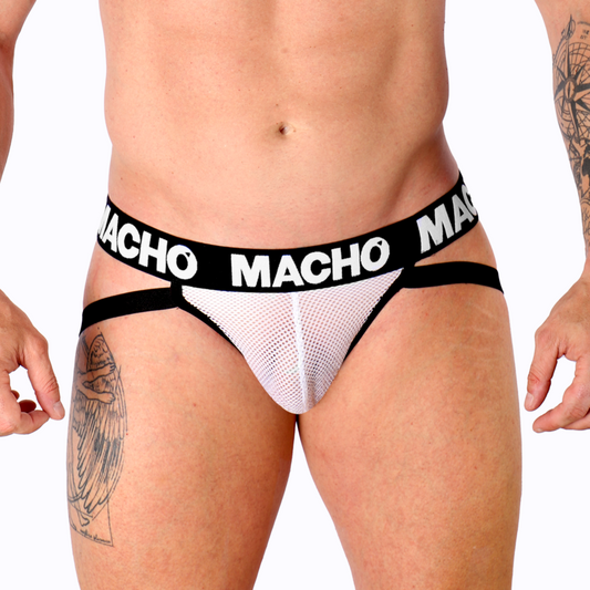 MACHO MX26X1 JOCK GRID WHITE S jockstrap i vitt