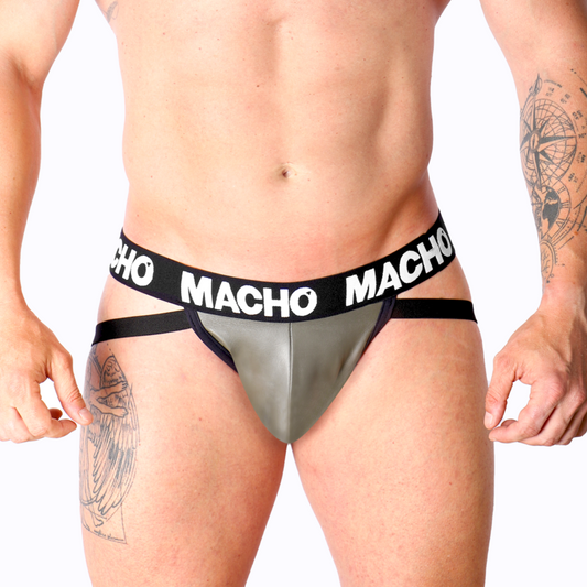 MACHO MX27GR Läder Jock i grå och beige färg