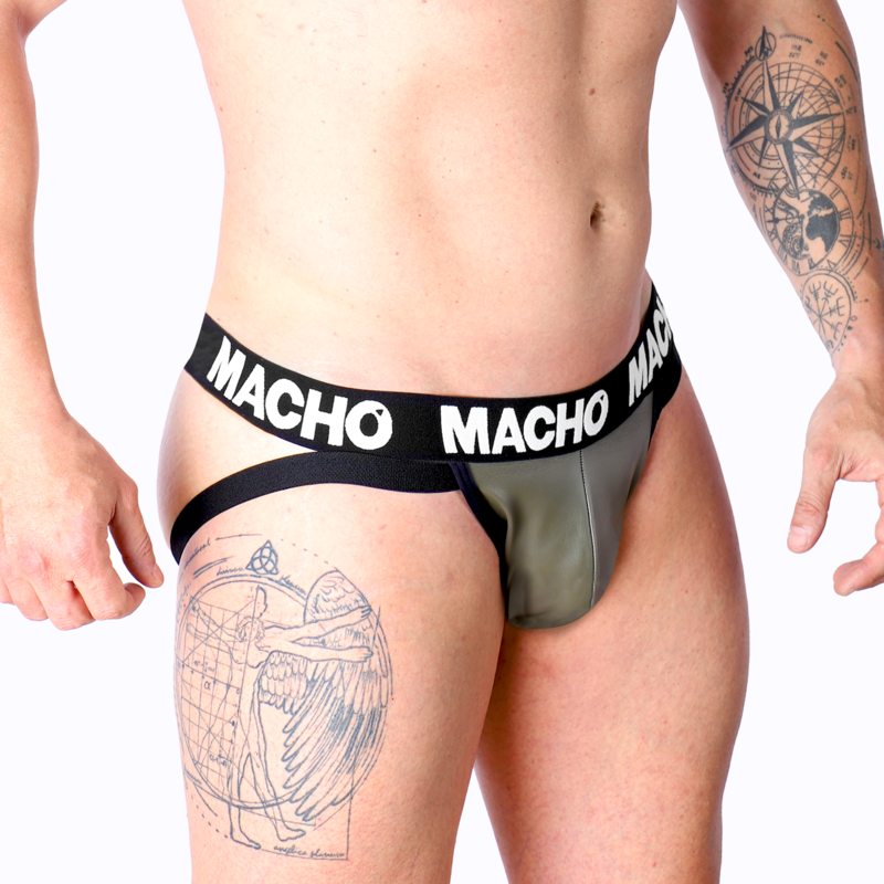 MACHO MX27GR jock i grå och beige imitation läder