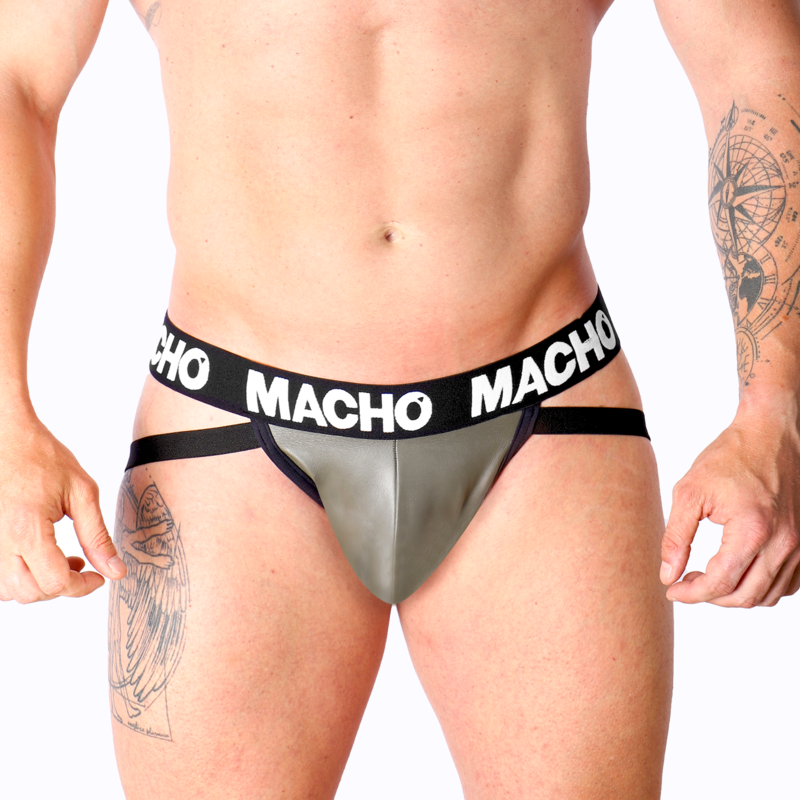 MACHO MX27GR jock i grå och beige imitation läder
