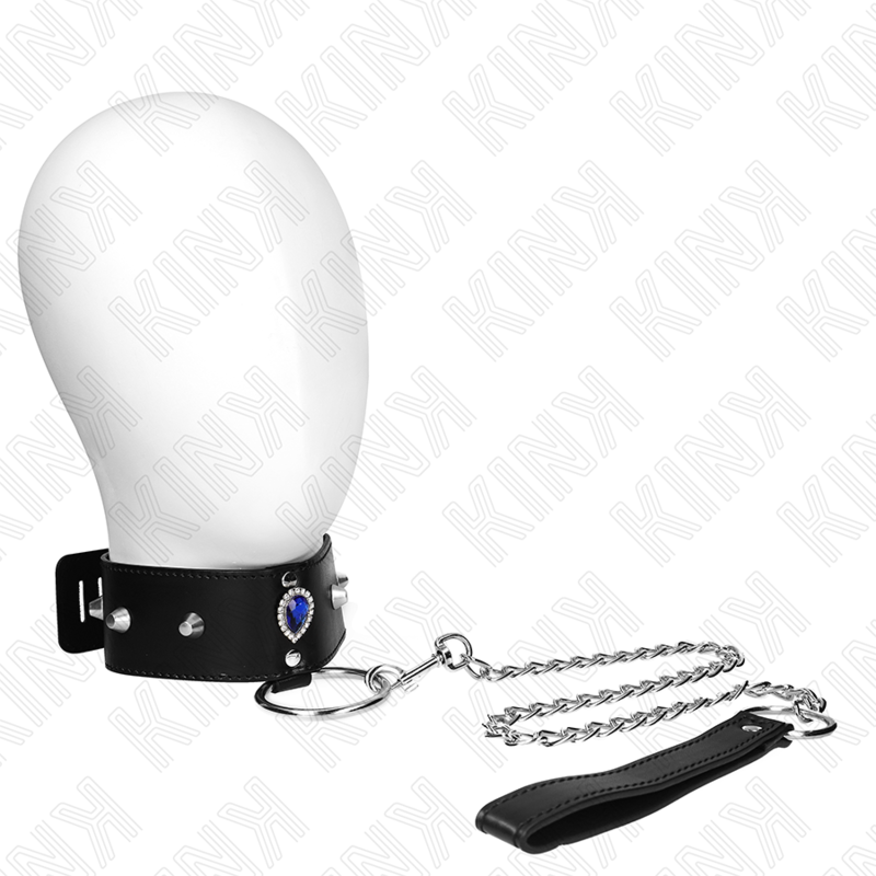 KINK halsband 65 cm med blå diamanter
