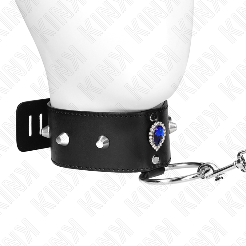 KINK halsband 65 cm med blå diamanter