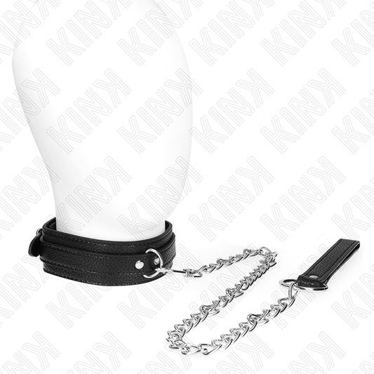 KINK halsband med ornmönster och koppel 65 cm