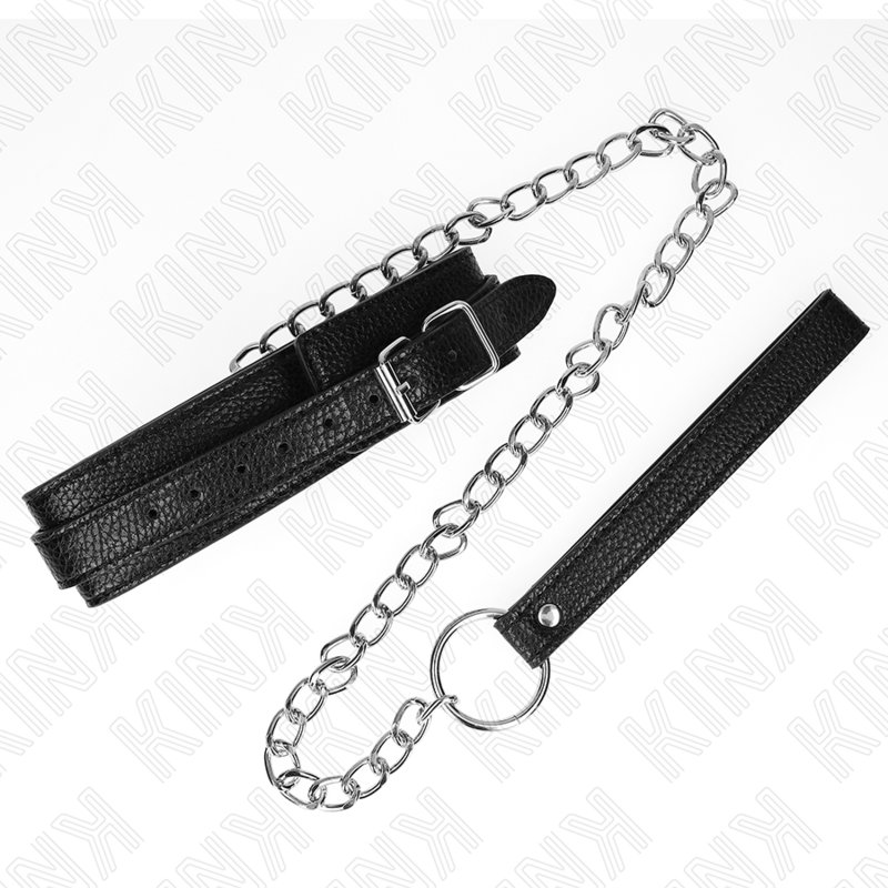 KINK halsband med ornmönster och koppel 65 cm