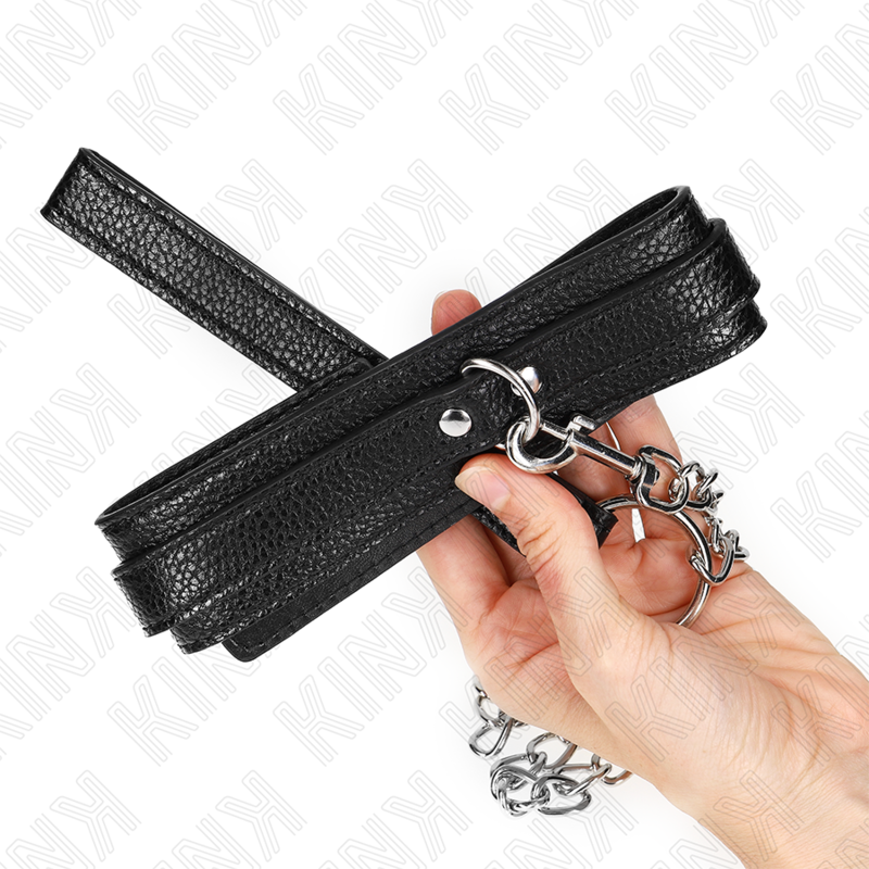 KINK halsband med ornmönster och koppel 65 cm