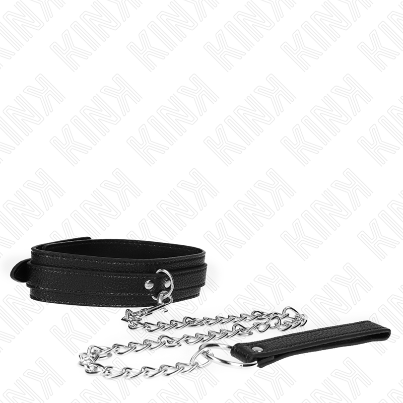 KINK halsband med ornmönster och koppel 65 cm