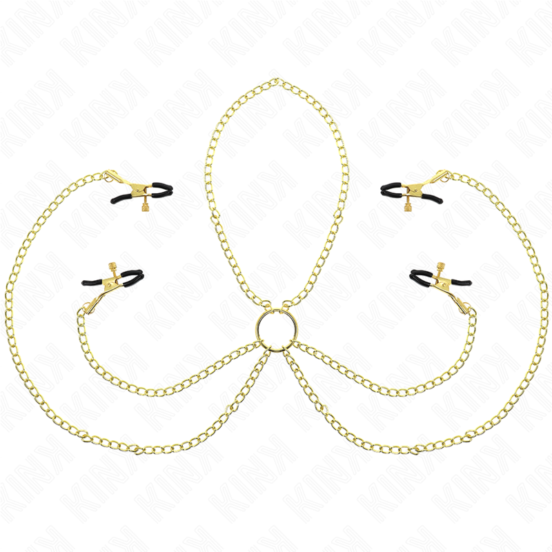 KINK - 4 NIPPLE AND CLIT CLAMPS JUSTERBARA GULD