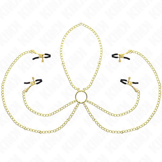 KINK - 4 NIPPLE AND CLIT CLAMPS JUSTERBARA GULD
