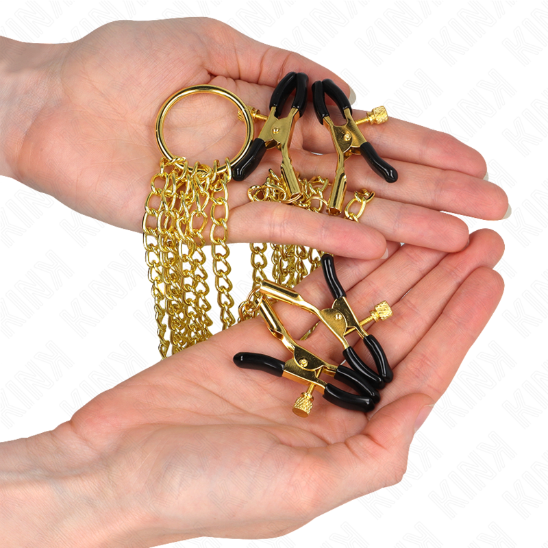 KINK - 4 NIPPLE AND CLIT CLAMPS JUSTERBARA GULD