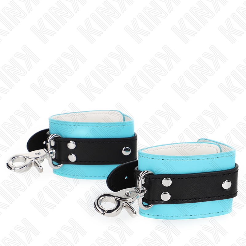 KINK - Premium Låsbara Handledsremmar Svart / Blå Justerbara 21-28 cm x 5,5 cm