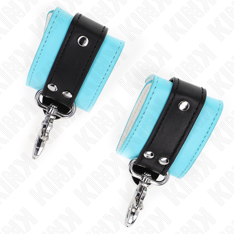 KINK - Premium Låsbara Handledsremmar Svart / Blå Justerbara 21-28 cm x 5,5 cm