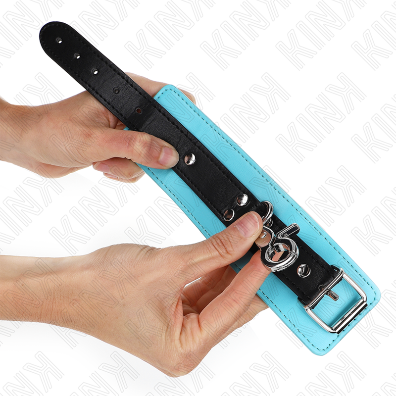 KINK - Premium Låsbara Handledsremmar Svart / Blå Justerbara 21-28 cm x 5,5 cm