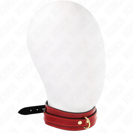 KINK - Justerbar halsband i vinröd med gyllene detaljer 29-42,5 cm x 4 cm