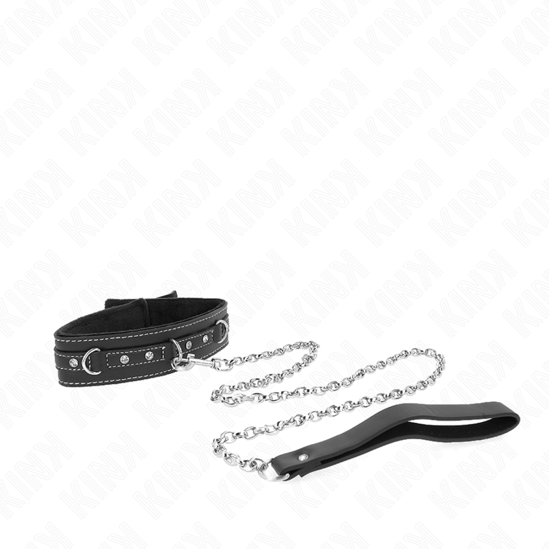 KINK - PVC-läderhalsband med bälte 105 cm