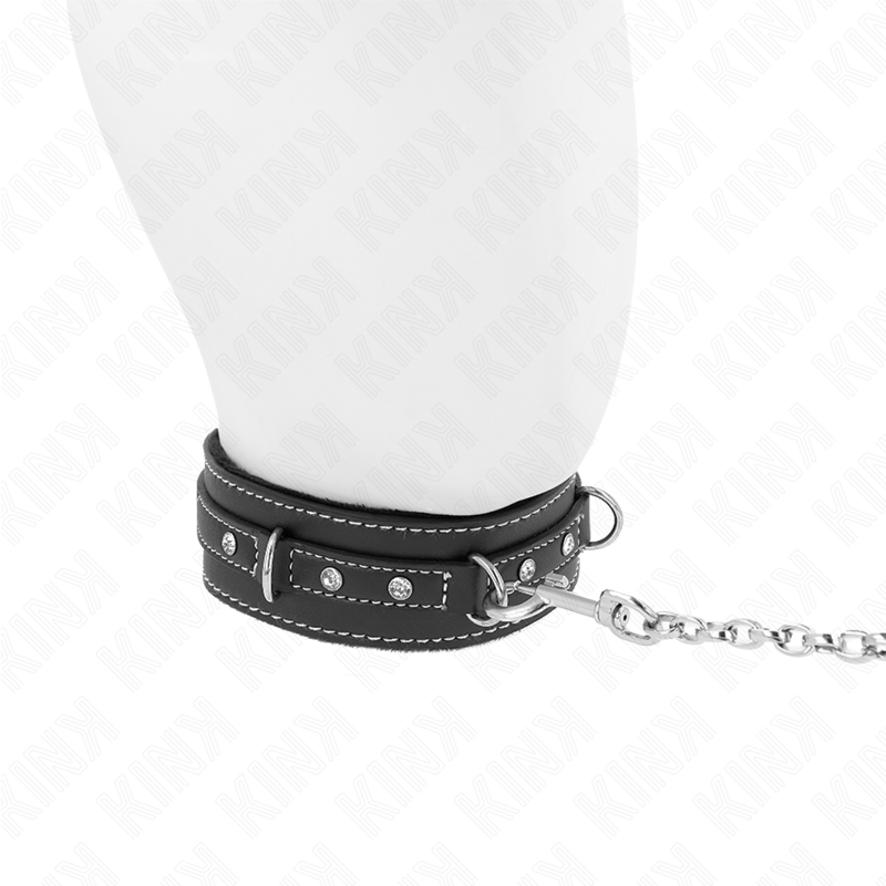 KINK - PVC-läderhalsband med bälte 105 cm