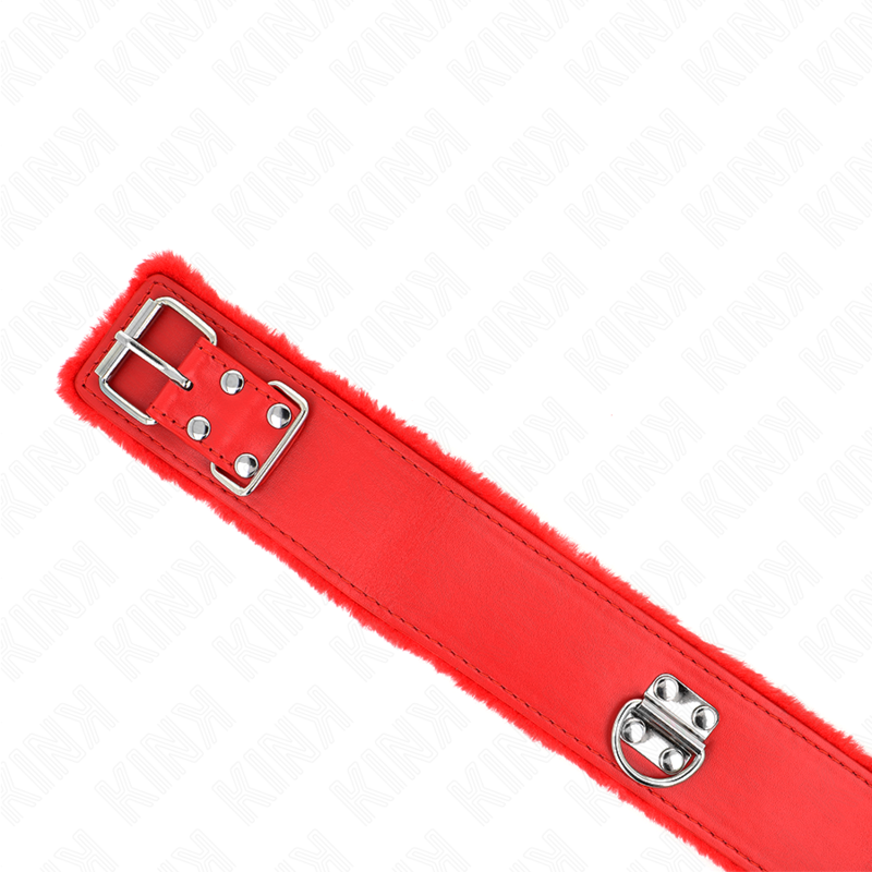 KINK halsband med koppel 116 cm röd med silverdetaljer
