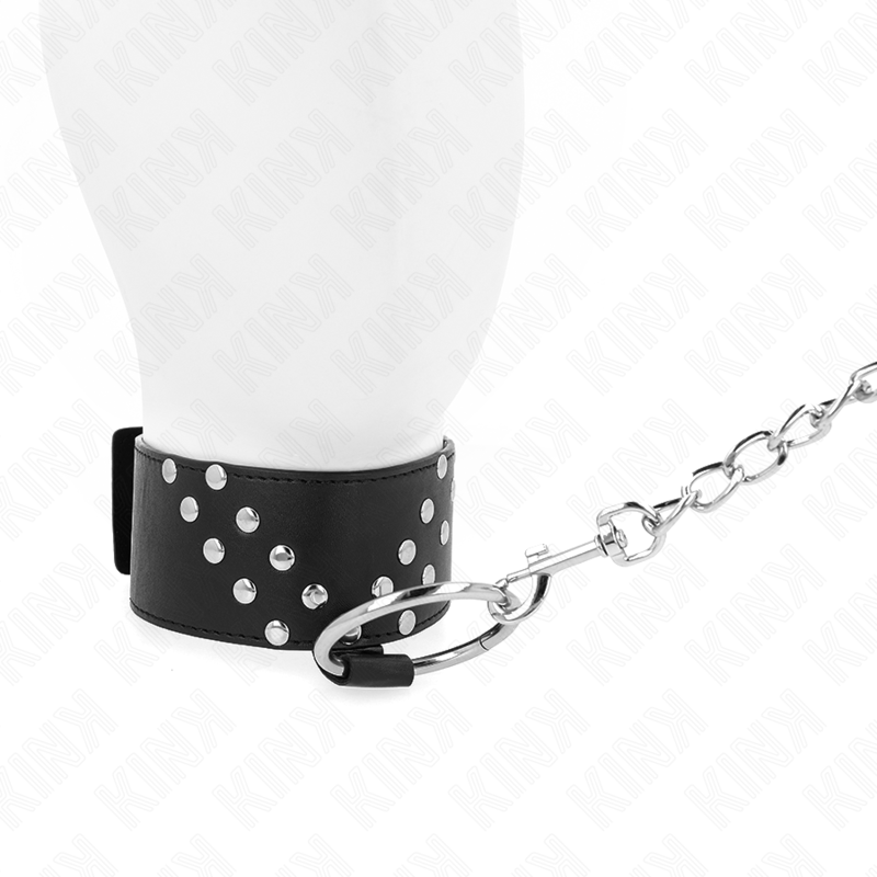 KINK - Halsband med bälte 65 cm med V-nit justerbart 36-43 cm x 5 cm