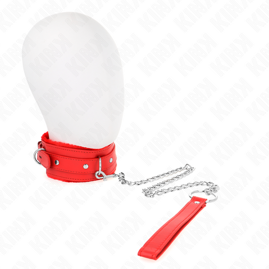 KINK halsband med koppel 65 cm röd