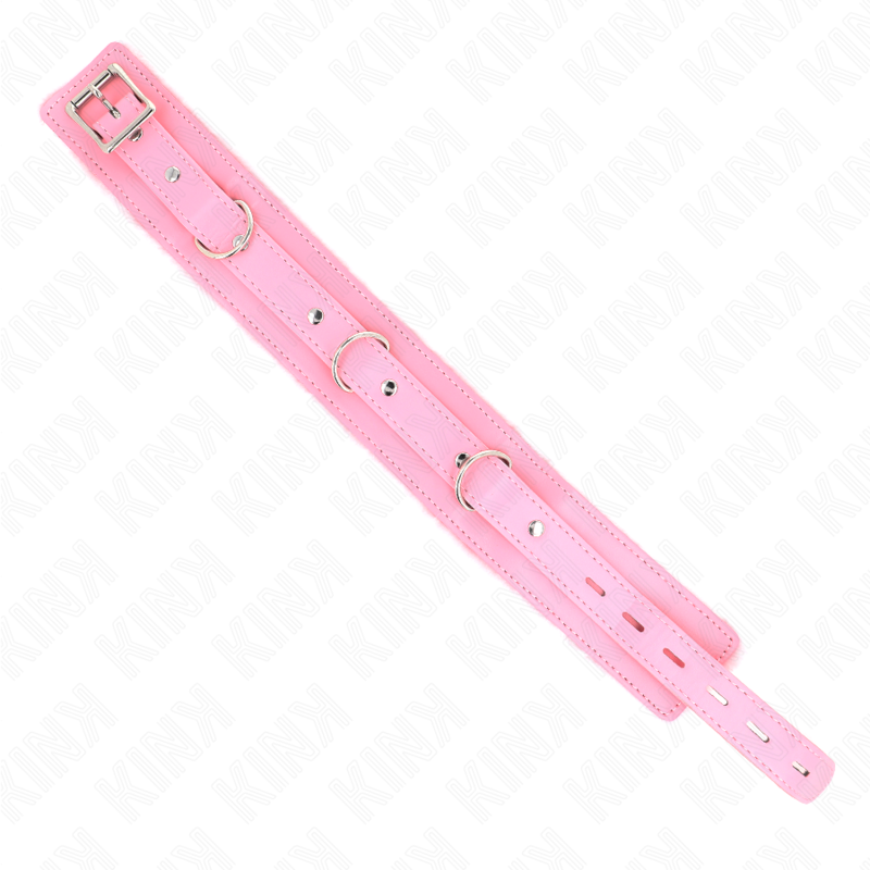 KINK halsband med koppel rosa 65 cm