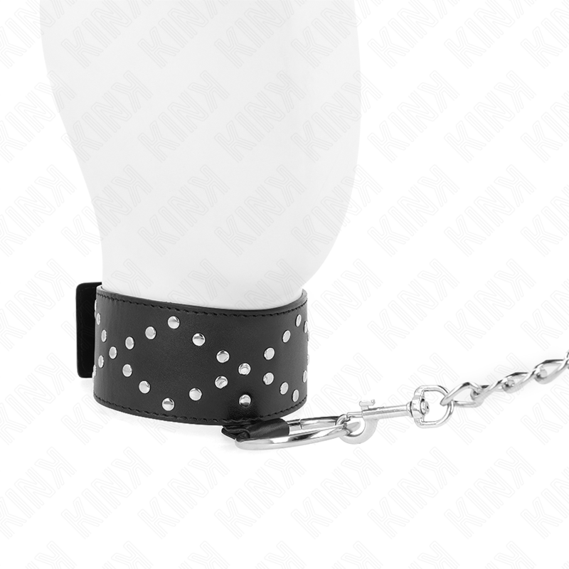 KINK halsband 65 cm med koppel och silverdetaljer