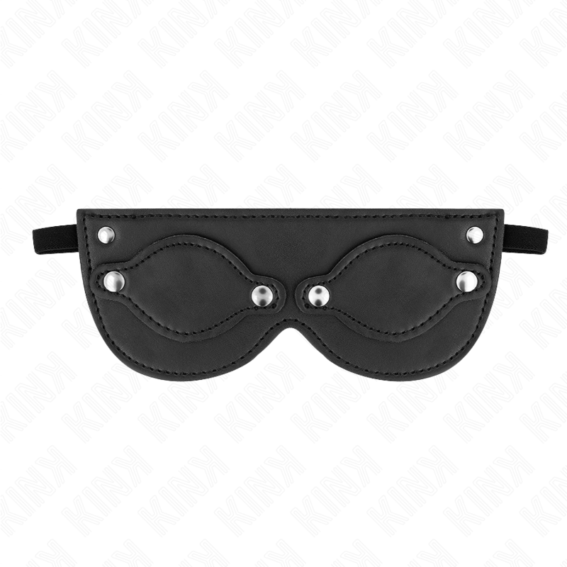 KINK - Mask i läderimitation med avtagbara ögonlock 22 x 9 cm