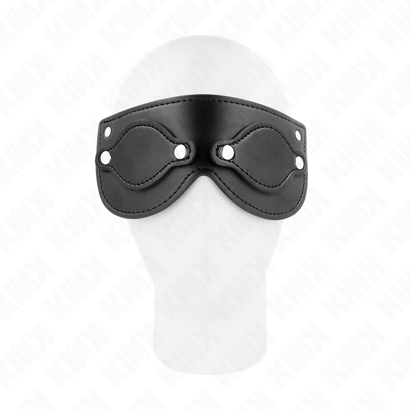 KINK - Mask i läderimitation med avtagbara ögonlock 22 x 9 cm