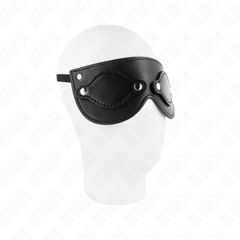 KINK - Mask i läderimitation med avtagbara ögonlock 22 x 9 cm