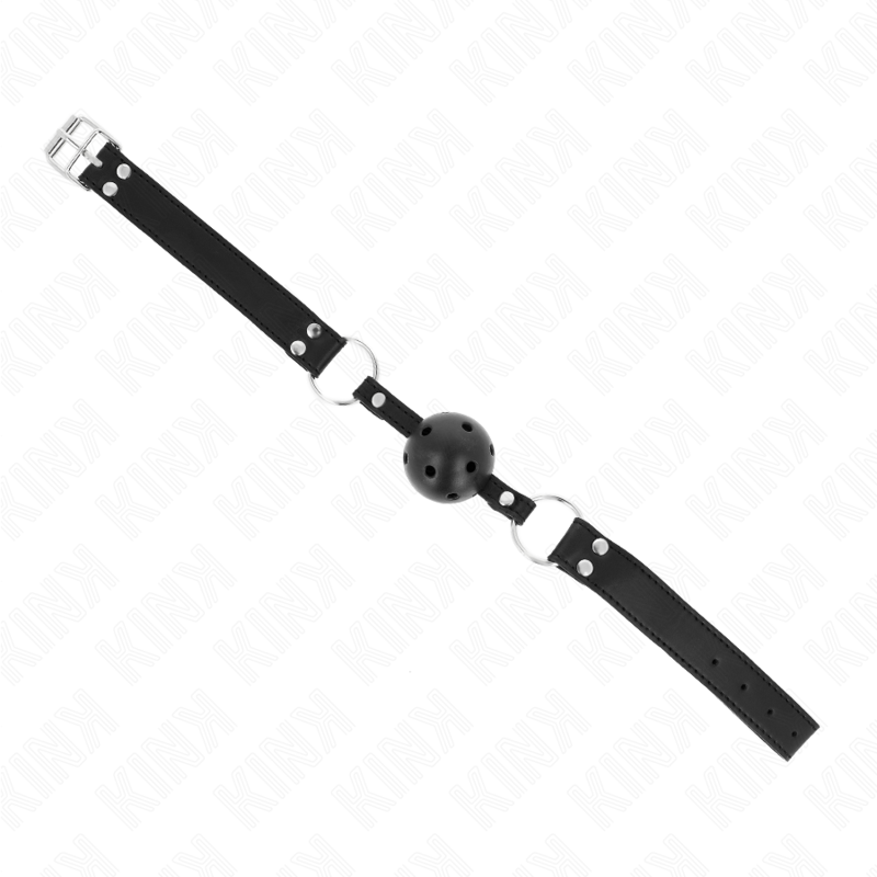 KINK - Andningsbar Boll 4 cm Gag med Dubbel Nitar Modell 1 Svart