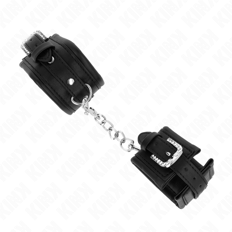 KINK - Rhinestone Buckle Handledsrestriktioner Svart Justerbar 25-32 cm x 5,5 cm