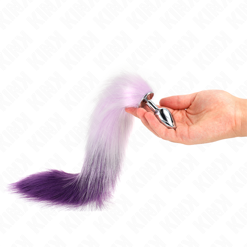 KINK - ANAL PLUG SIZE S 7 X 3 CM MED SYNTHETISK SVANS 40 CM LILA
