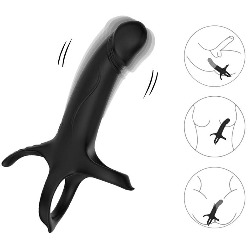 ARMONY dildo med ring och vibrator i svart