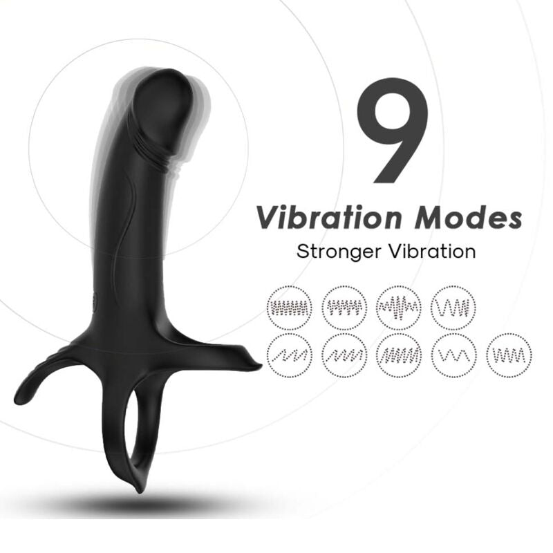 ARMONY dildo med ring och vibrator i svart