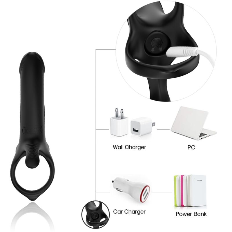 ARMONY dildo med ring och vibrator i svart