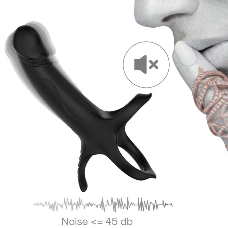 ARMONY dildo med ring och vibrator i svart