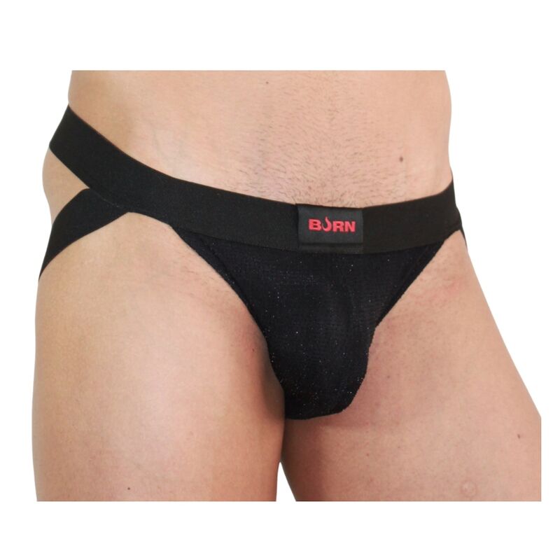 BURN JOCK SHINY BLACK S jockstrap i svart