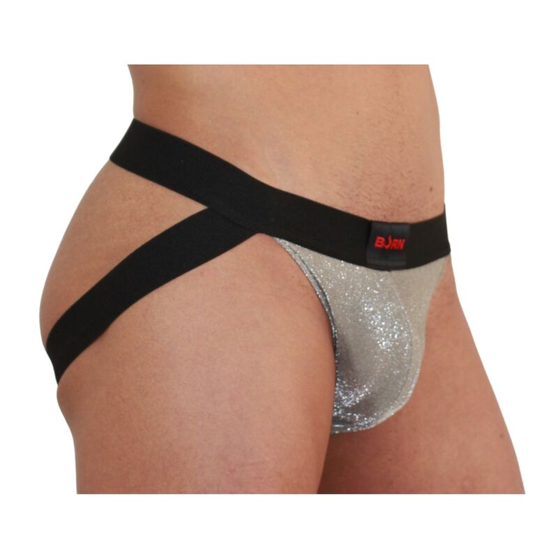 BURN Jockstrap i shiny beige och svart, storlek L